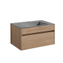 Тумба с раковиной Vincea Chiara 800 подвесная, 1 выкатной ящик soft-close, N.Oak, VMC-2C800NO+VCB-13800G