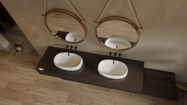 Раковина накладная ABBER Stein AS2632 белая матовая