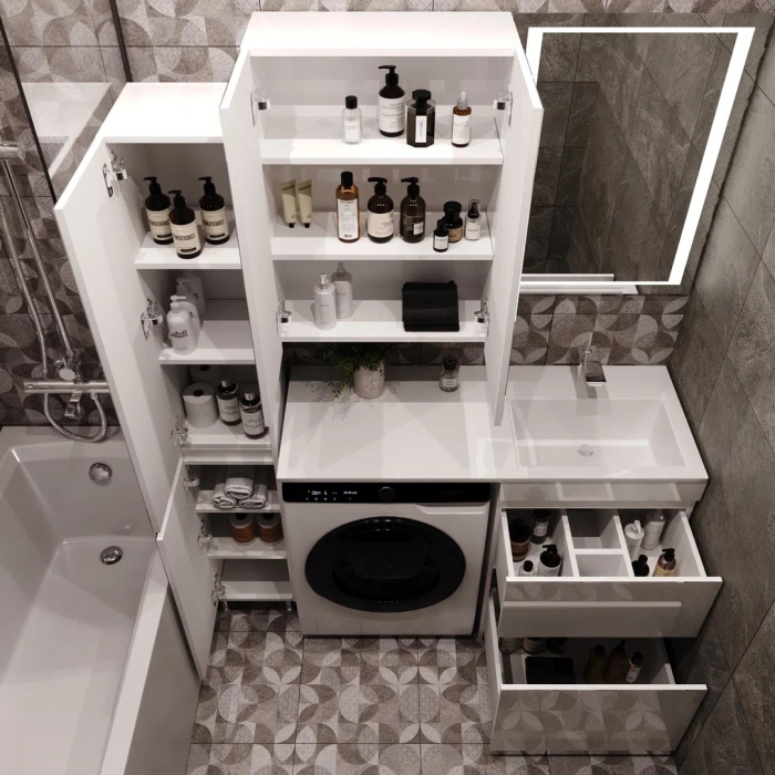 Тумба для комплекта Style Line Даймонд 120 Люкс Plus напольная, белая