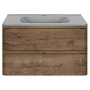 Тумба с раковиной Vincea Vico 800 подвесная, 2 выкатных ящика soft close, V.Oak, VMC-2V800VO+VCB-2VP800W