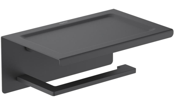 Держатель туалетной бумаги Aquatek Либра AQ4309MB с полкой Черный матовый