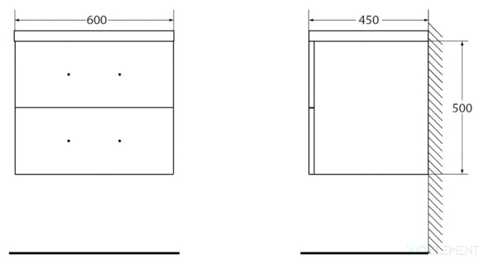 Тумба для комплекта BelBagno Aurora 60 cemento scuro