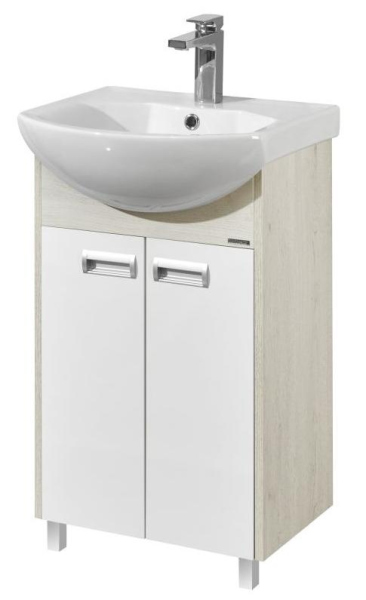 Тумба с раковиной Акватон Бекка 50 1A2108K1BAC20, белый/дуб сомерсет