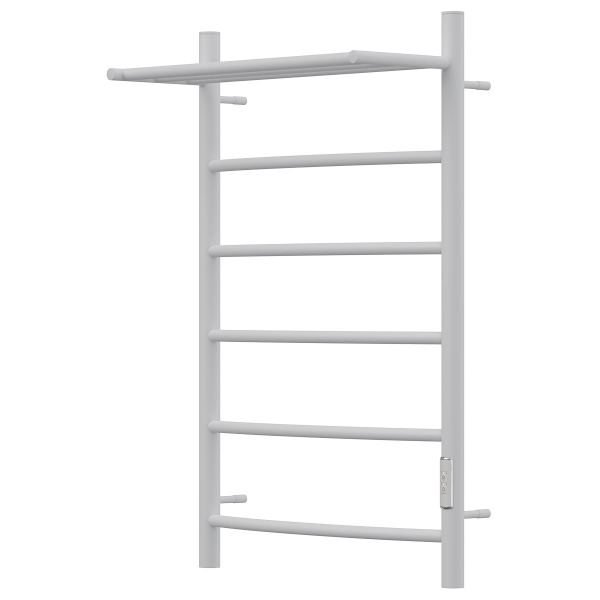 Полотенцесушитель электрический Point PN04858PW П5 500x800 с полкой, диммер справа, белый