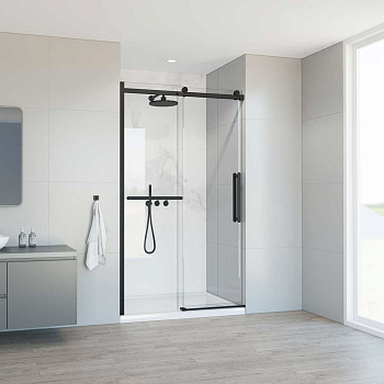 Душевая дверь Vincea Como Soft VDS-1CS110CLB, 1100, черный, стекло прозрачное