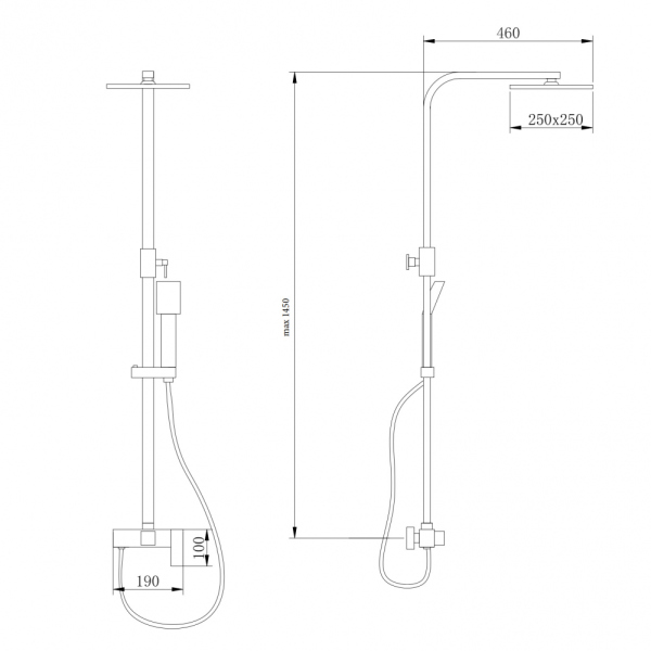 Душевая стойка ABBER Daheim AF8220NGL без излива, никель