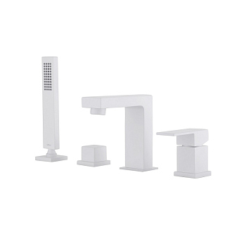 Смеситель ABBER Daheim AF8213W на борт ванны, белый матовый