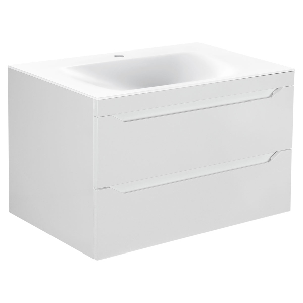 Тумба с раковиной Vincea Fine 800 подвесная, 2 выкатных ящика soft close, G.White, VMC-2F800GW+VCB-1F800W Тумба с раковиной Vincea Fine 800 подвесная, 2 выкатных ящика soft close, G.White, VMC-2F800GW+VCB-1F800W