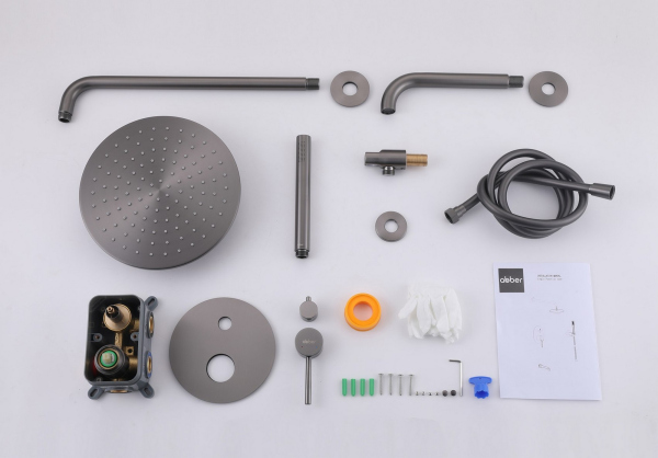 Душевая система ABBER Wasser Kreis AF8117NG скрытого монтажа с изливом, никель