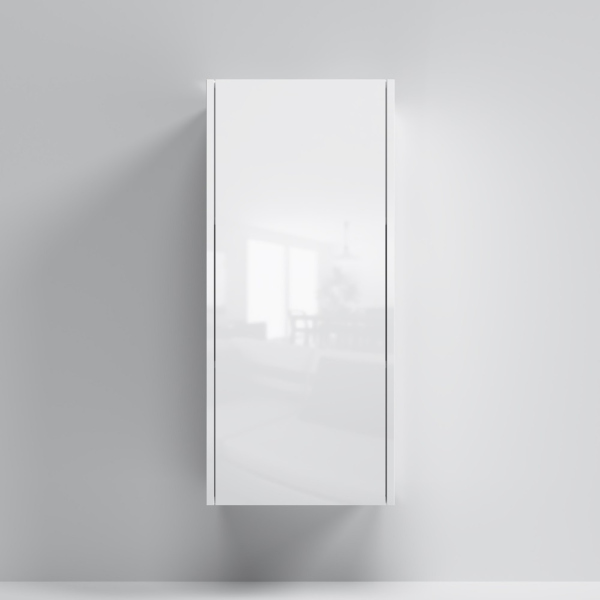 Шкаф с полками 40 см, высота 90 см, белый глянец, универсальный AM.PM Func, M8FCH04029WG