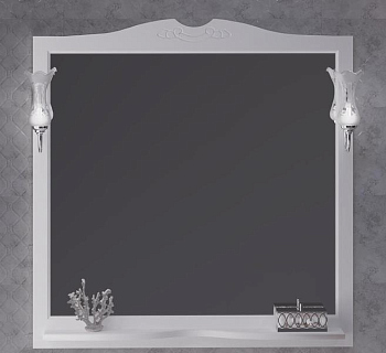 Зеркало Opadiris Валери 105, цвет белый, с выключателем, 00-00007037