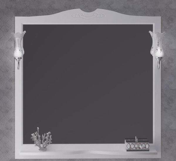 Зеркало Opadiris Валери 105, цвет белый, с выключателем, 00-00007037