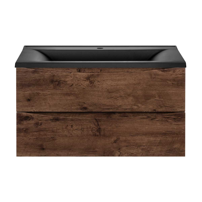 Тумба с раковиной Vincea Mia 900 подвесная, 2 выкатных ящика soft close, R.Wood, VMC-2MA900RW+VCB-3M900G