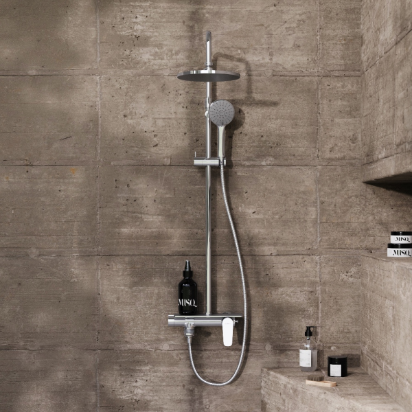 Душевая система с ванно-душевым смесителем-полкой Damixa Jupiter, 977730000