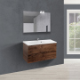 Тумба с раковиной Vincea Mia 900 подвесная, 2 выкатных ящика soft close, R.Wood, VMC-2MA900RW+VCB-3M900G