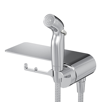 Смеситель, монтируемый в стену с гигиеническим душем и полкой AM.PM Func, F0H8F900