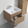 Тумба с раковиной Vincea Chiara 600 подвесная, 1 выкатной ящик soft-close, N.Oak, VMC-2C600NO+VCB-13600B