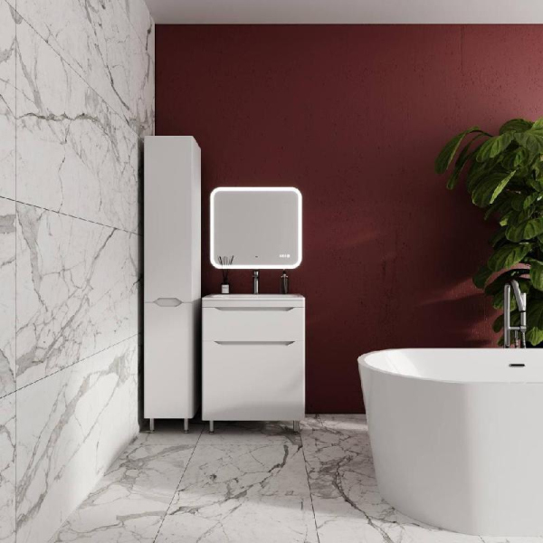 Тумба без раковины Style Line напольная "Марелла 60" (2 ящ.) белый матовый, PLUS, СС-00002395