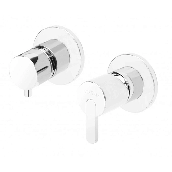 LEAF-VDIM-BIO Встраиваемый однорычажный смеситель на 2 выхода, исполнение белый матовый