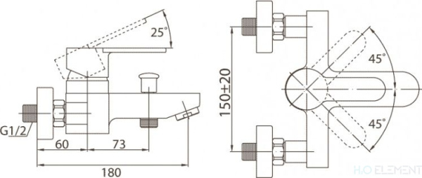 Смеситель для ванны BelBagno Tanaro TAN-VASM-CRM