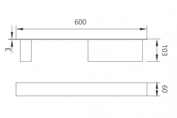 Полка с полотенцедержателем ABBER Nischen AN3011BST сталь брашированная