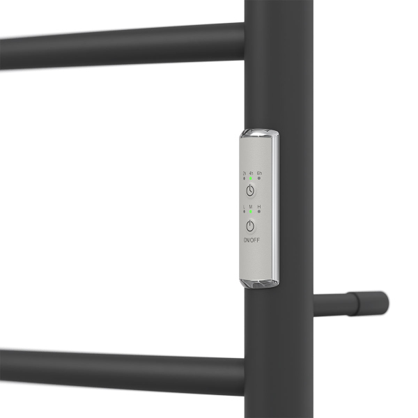 Полотенцесушитель электрический Point PN04846PB П3 400x600 с полкой, диммер справа, черный