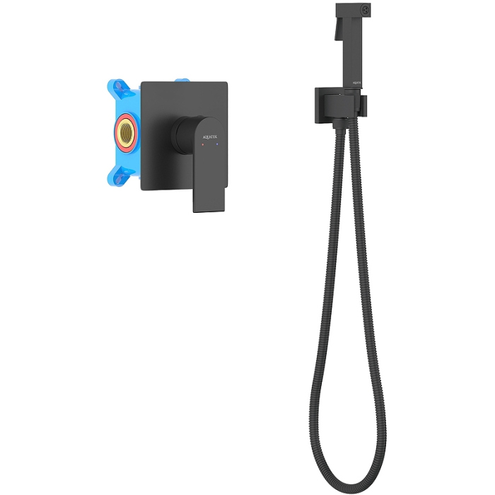 Гигиенический душ со смесителем Aquatek Лира AQ1419MB Черный матовый