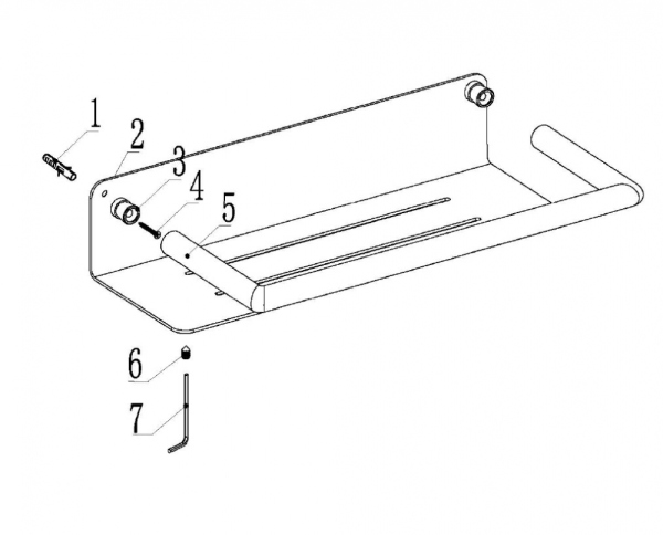 Полка ABBER Osten 316 AA1862BGG оружейная сталь брашированная