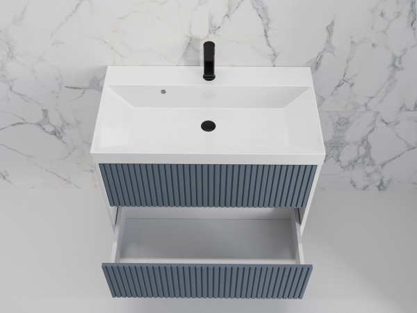 Тумба без раковины подвесная Style Line "Стокгольм 80", (2 ящ.) графит, PUSH, ЛС-00002314