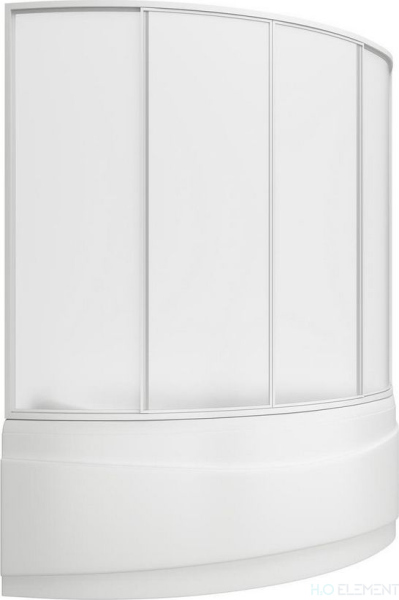 Шторка на ванну Bas Вектра 4 ств., пластик