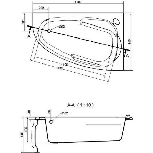 Ванна Cersanit асимметричная JOANNA 150x95 правая Ванна Cersanit асимметричная JOANNA 150x95 правая