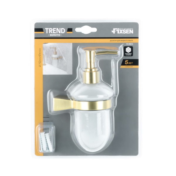 Дозатор FIXSEN для жидкого мыла TREND GOLD (FX-99012)