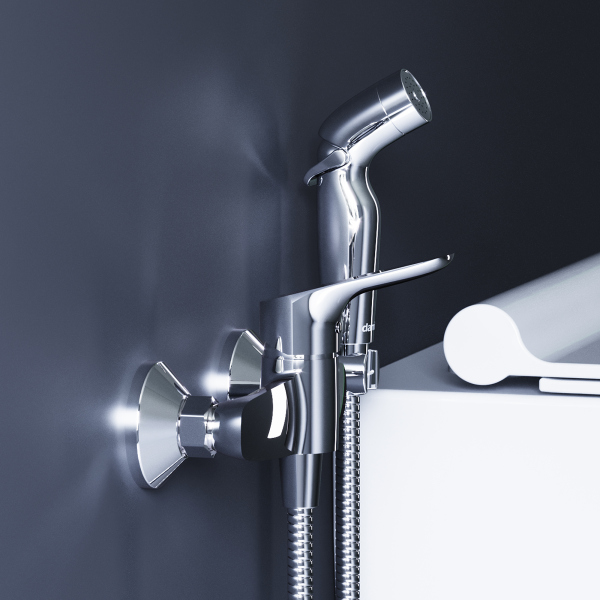Смеситель для душа с гигиенической лейкой, держателем и шлангом Damixa Jupiter, 778000000 Смеситель для душа с гигиенической лейкой, держателем и шлангом Damixa Jupiter, 778000000