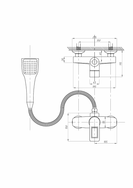 Смеситель для душа FAUZT FZs-W17 тип См-ДшОНРШл Белый