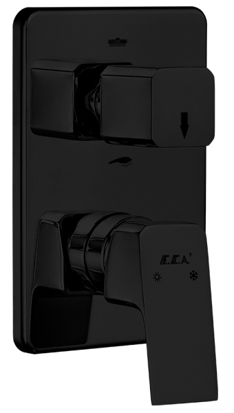 102167205C1EX-KDE TIERA смеситель для ванны 2 режима (внешняя часть) матовый черный