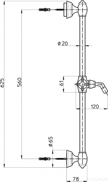 Душевая штанга Bossini Charleston D03000 CR