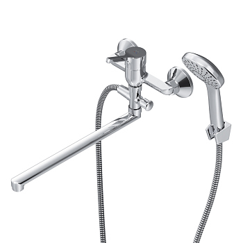 Смеситель для ванны и душа с длинным изливом и душевым набором AM.PM X-Joy S, F85B90100