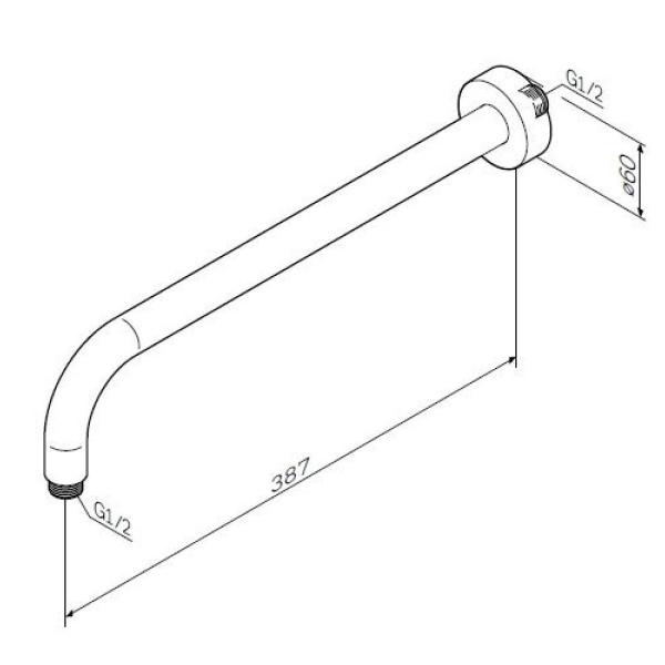 Кронштейн для верхнего душа AM.PM F0522701 Черный матовый