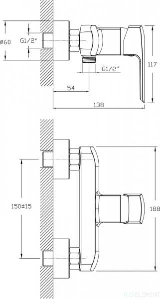 Смеситель 1 Orange Merci M13-200cr для душа