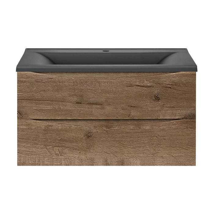 Тумба с раковиной Vincea Mia 900 подвесная, 2 выкатных ящика soft close, V.Oak, VMC-2MA900VO+VCB-3M900G
