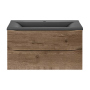 Тумба с раковиной Vincea Mia 900 подвесная, 2 выкатных ящика soft close, V.Oak, VMC-2MA900VO+VCB-3M900G