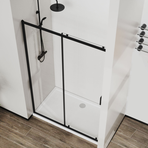 Душевая дверь Vincea City VDS-5CT110CLB, 1100, черный, стекло прозрачное