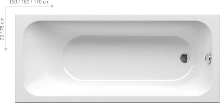 Акриловая ванна Ravak Chrome 150x70 C721000000