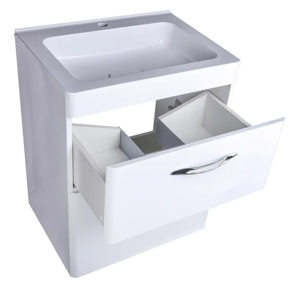 Тумба напольная Style Line, "Каре 70" (2 ящ.) Люкс белая, СС-00002266