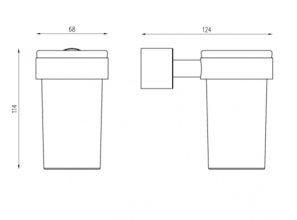 Стакан для зубных щеток с держателем ABBER Osten 316 AA1861BGG оружейная сталь брашированная