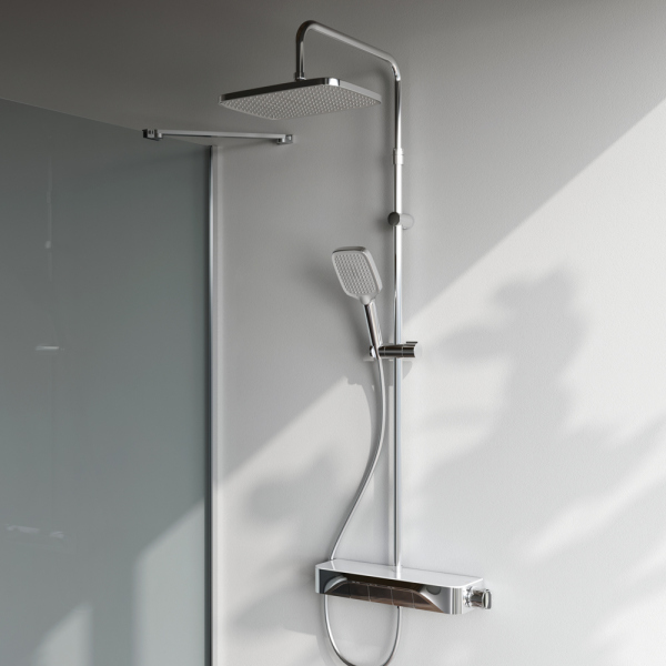 Душевая система с ванно-душевым смесителем-полкой и термостатом AM.PM Func, F078F300