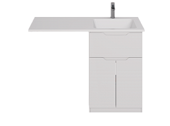 Тумба Dreja Vega 60 см., напольная, 1 ящик, 2 дверцы, белый глянец