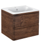 Тумба с раковиной Vincea Vico 600 подвесная, 2 выкатных ящика soft close, R.Wood, VMC-2V600RW+VCB-2VP600W