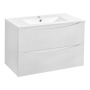 Тумба с раковиной Vincea Mia 800 подвесная, 2 выкатных ящика soft close, G.White, VMC-2MC800GW+VBS-13980MB