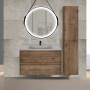 Тумба с раковиной Vincea Vico 800 подвесная, 2 выкатных ящика soft close, V.Oak, VMC-2V800VO+VCB-2VP800W